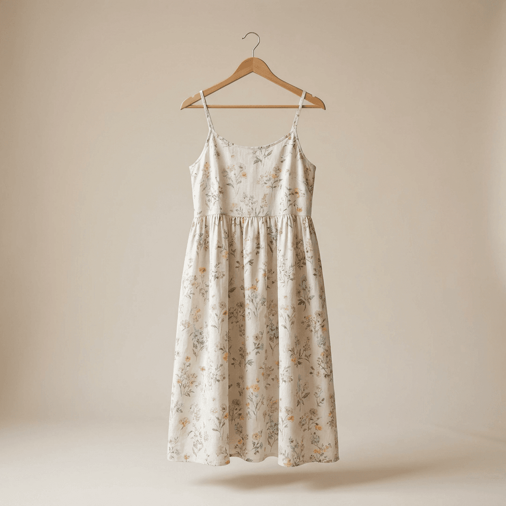 French Vintage Floral Dress - Slim Summer Midi