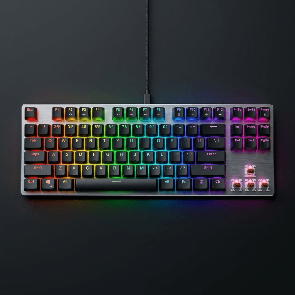 Mechanical Gaming Keyboard - 104 Keys, RGB Backlit