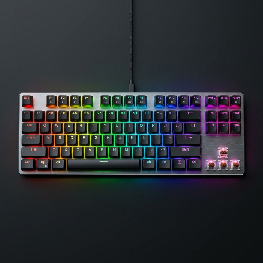 Mechanical Gaming Keyboard - 104 Keys, RGB Backlit